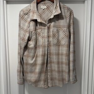 Thread & Supply Beige and White Checkered Top